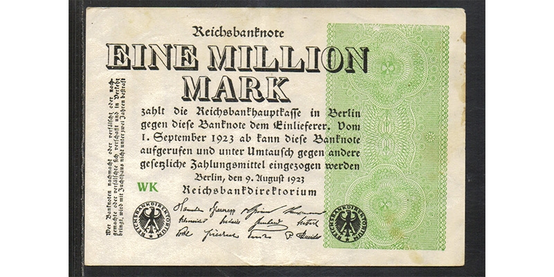 Reichsbanknote 1 Millionen Mark 1923 Berlin