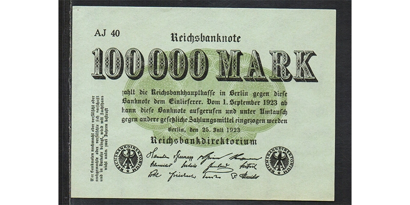 Reichsbanknote 100 000 Mark 1923 Berlin