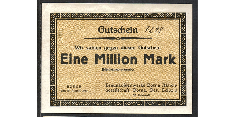 Sachsen eine Million Mark 1923 Borna