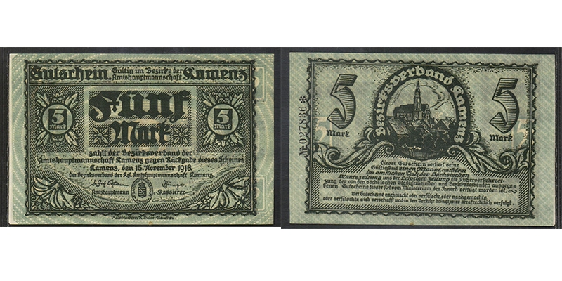 Sachsen 5 Mark 1918 Kamenz