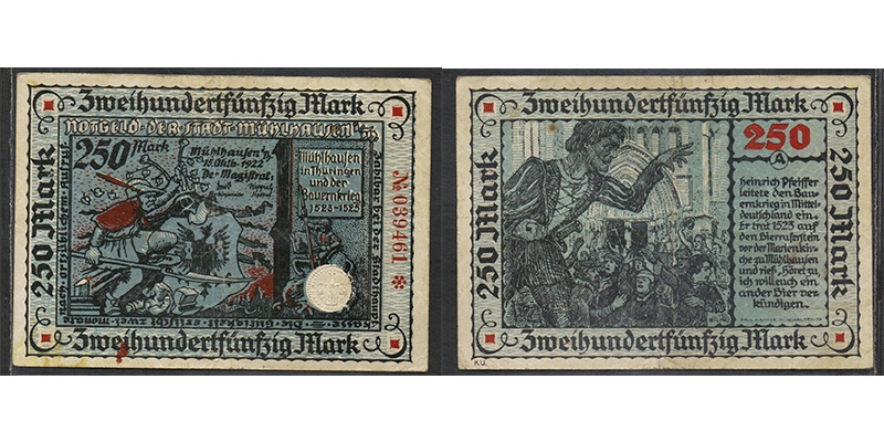 Thüringen 250 Mark 1922 Mühlhausen