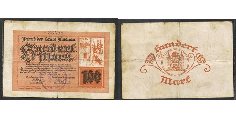 Thüringen 100 Mark 1922 Ilmenau