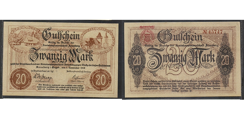 Sachsen 20 Mark 1918 Annaberg