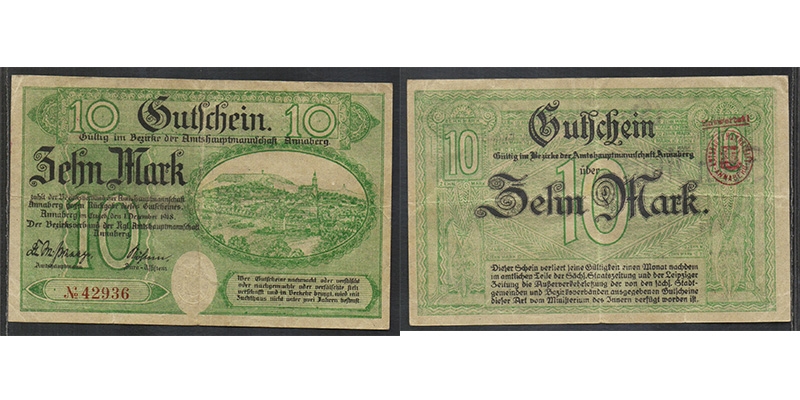 Sachsen 10 Mark 1918 Annaberg