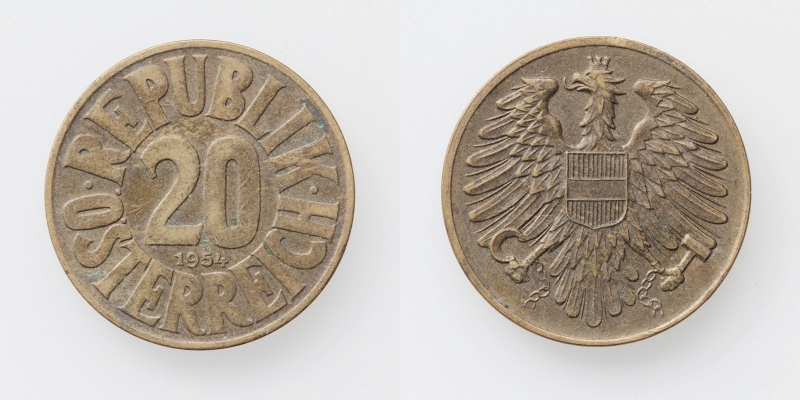 Österreich 2. Republik 20 Groschen 1954