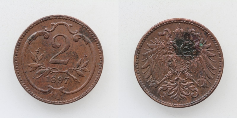 Österreich-Ungarn Franz Joseph I. 2 Heller 1897