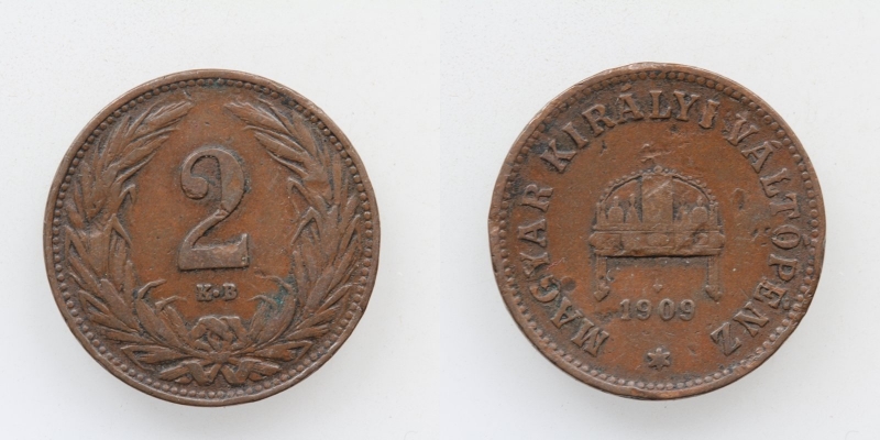 Österreich-Ungarn Franz Joseph I. 2 Filler 1909 KB Kremnitz