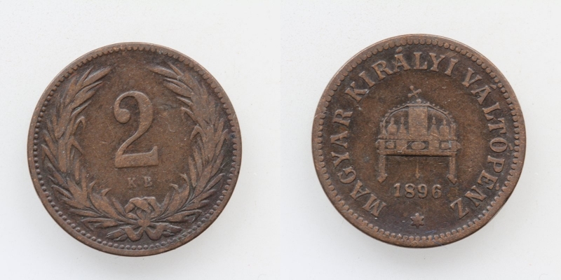 Österreich-Ungarn Franz Joseph I. 2 Filler 1896 KB Kremnitz