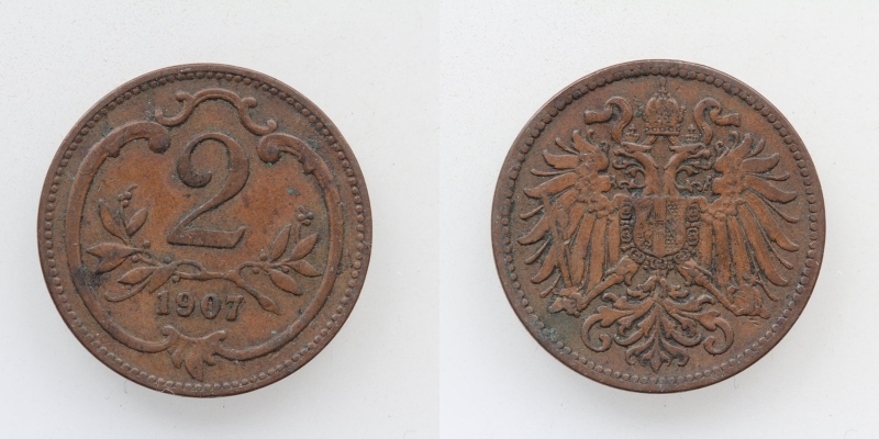 Österreich-Ungarn Franz Joseph I. 2 Heller 1907