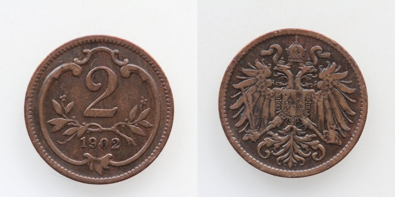 Österreich-Ungarn Franz Joseph I. 2 Heller 1902