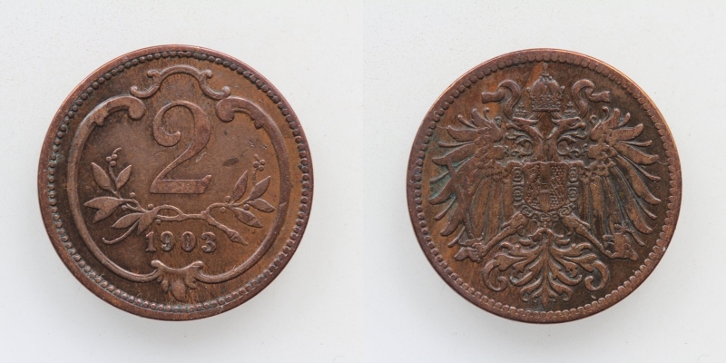 Österreich-Ungarn Franz Joseph I. 2 Heller 1903