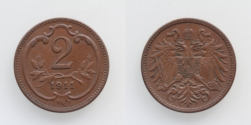 Österreich-Ungarn Franz Joseph I. 2 Heller 1911