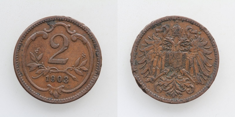 Österreich-Ungarn Franz Joseph I. 2 Heller 1903