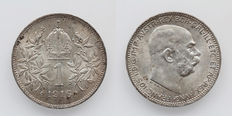 Österreich-Ungarn Franz Joseph I. 1 Krone 1916