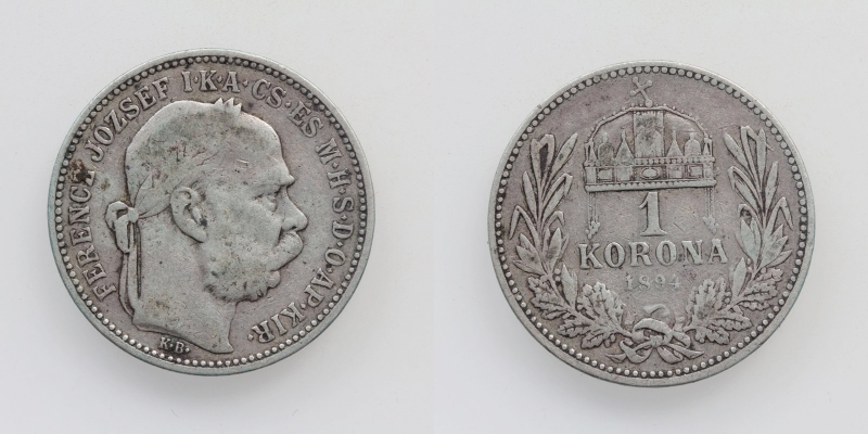 Österreich-Ungarn Franz Joseph I. 1 Korona 1894 KB Kremnitz