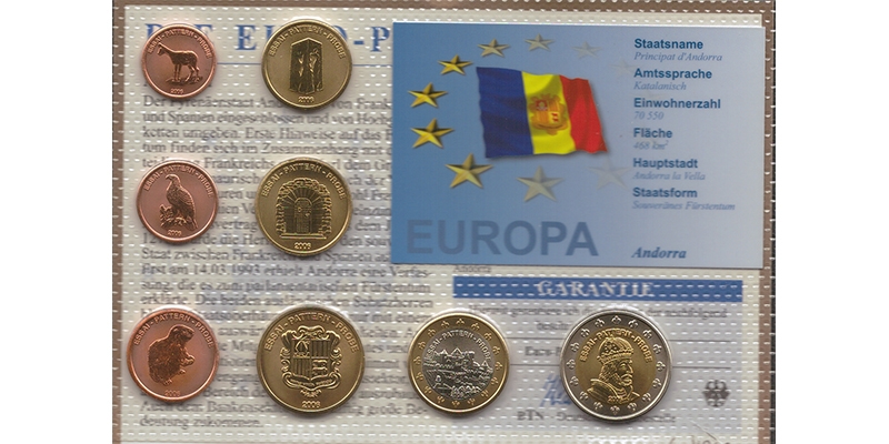 Andorra BTN Die Euro-Proben-Satz 2006