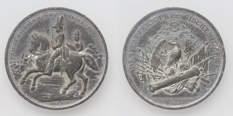 Brandenburg-Preussen Zinnmedaille Friedrich Wilhelm IV. 1849