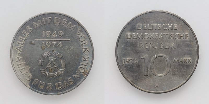 DDR 10 Mark 1974 A 25 Jahre DDR