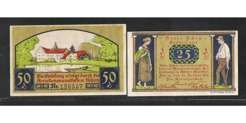 Niedersachsen Notgeld Kreis Achim 1921