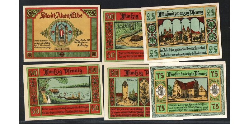 Sachsen-Anhalt Notgeld Aken Elbe 1921