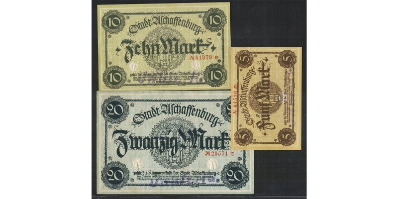 Bayern Notgeld Aschaffenbug 5/10/20 Mark 1920