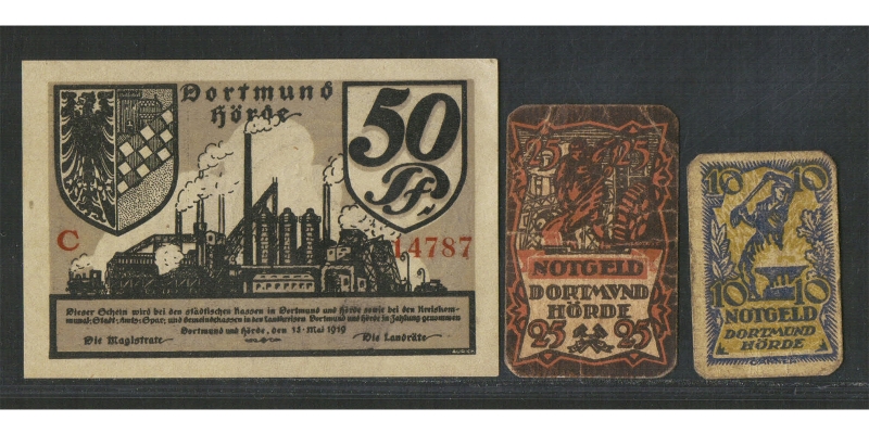 Westfalen Notgeld Dortmund und Hörde 1919