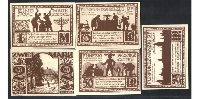 Nordrhein-Westfalen Notgeld Paderborn 1921