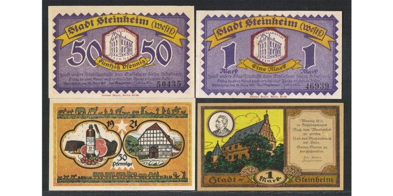 Westfalen Notgeld Stadt Steinheim 1921