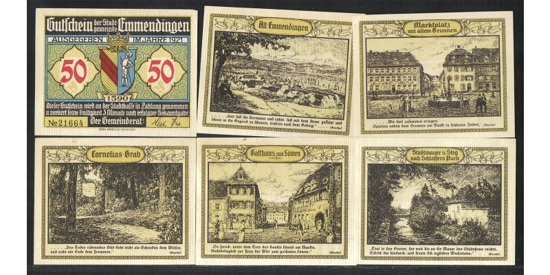 Baden Gutschein Stadtgemeinde Emmendingen 1921
