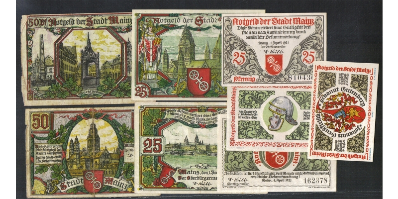 Rheinland Notgeld der Stadt Mainz 1921
