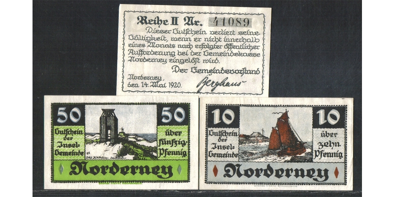 Niedersachsen Notgeld Norderney 1921 Reihe II