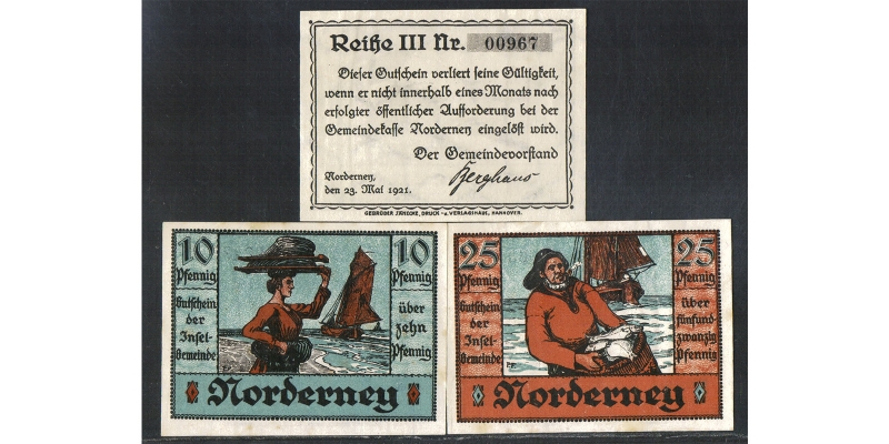 Niedersachsen Notgeld Norderney 1921 Reihe III