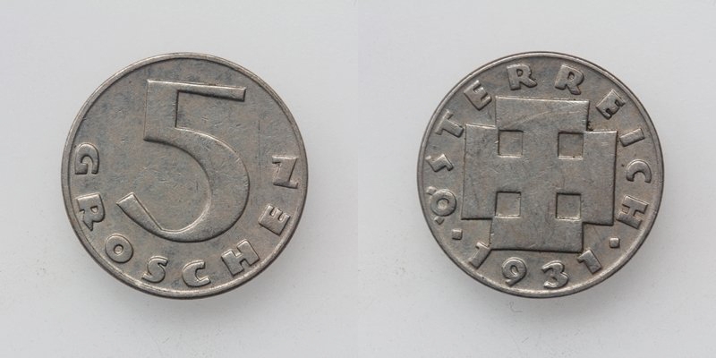 Österreich 1. Republik 5 Groschen 1931