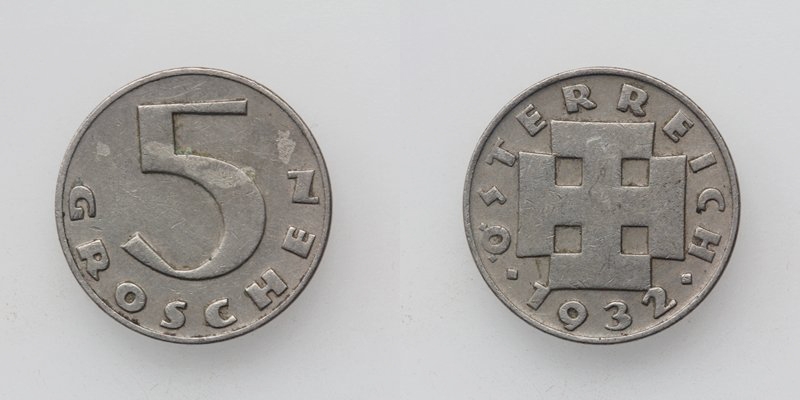 Österreich 1. Republik 5 Groschen 1932