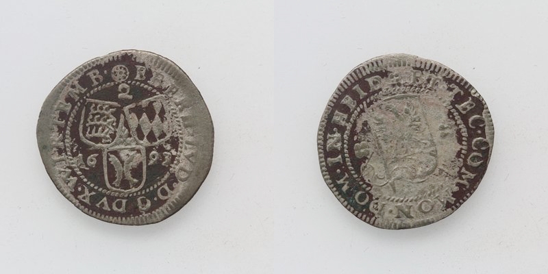 Württemberg Eberhard Ludwig 2 Kreuzer 1693 Stuttgart