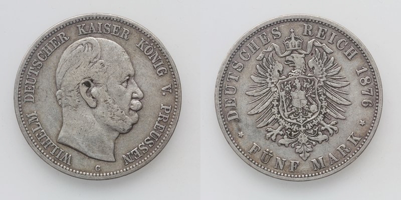 Preussen Wilhelm I. 5 Mark 1876 C