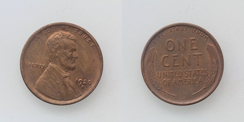 USA One Cent 1920 D Denver