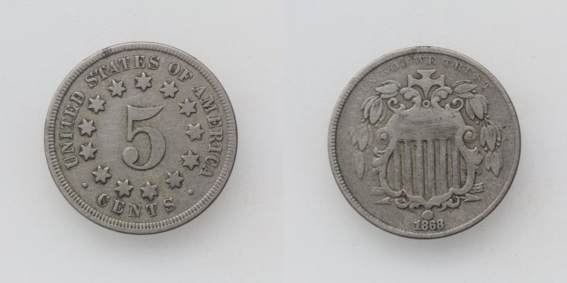 USA Five Cents 1868