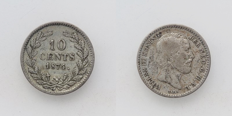 Niederlande Wilhelm III. 10 Cent 1874