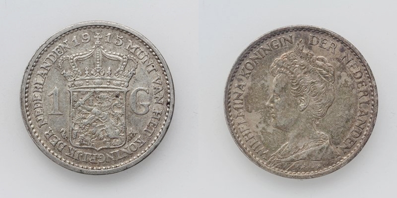 Niederlande Wilhelmina 1 Gulden 1915