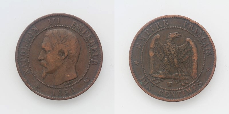 Frankreich Napoleon III. 10 Centimes 1856 W Lille