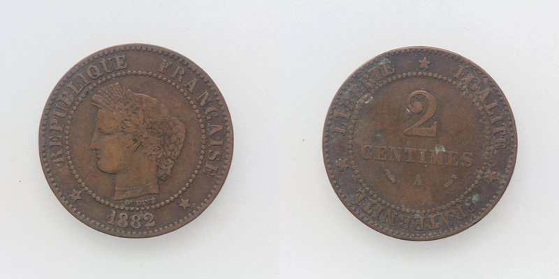 Frankreich 2 Centimes 1882 A Paris