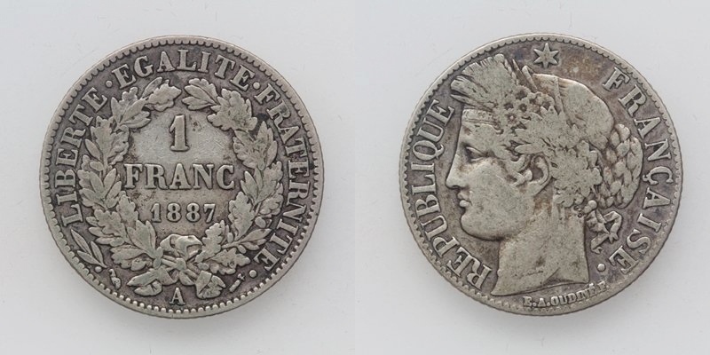 Frankreich 1 Franc 1887 A Paris