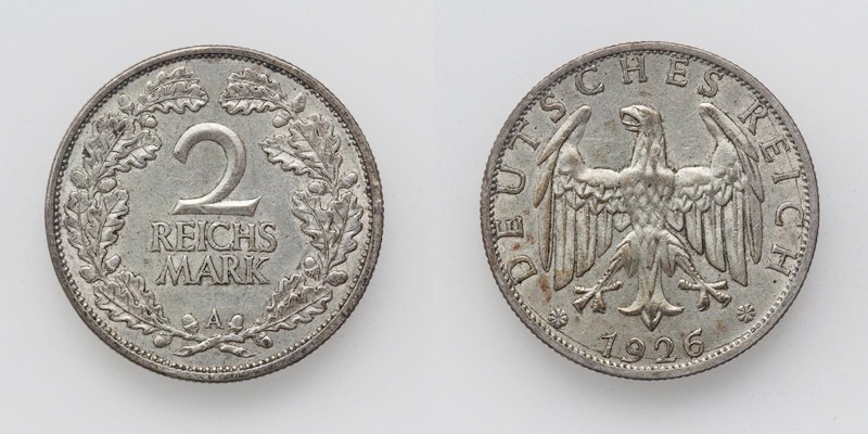 Weimarer Republik 2 Mark 1926 A