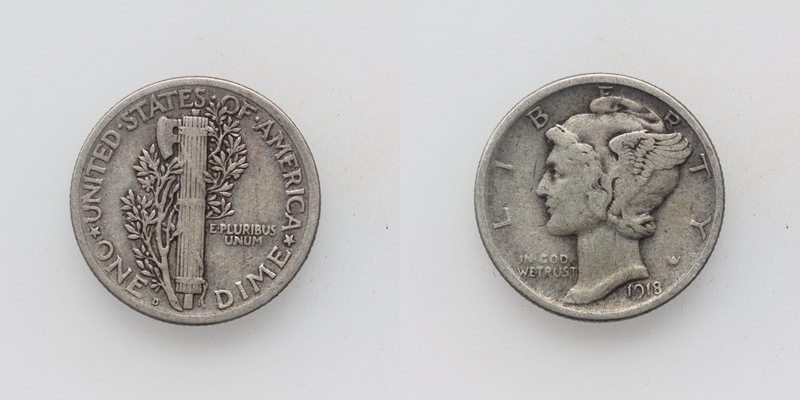 USA One Dime 1918 D Denver