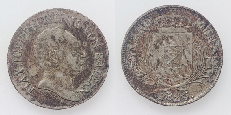 Bayern Maximilian I. 6 Kreuzer 1825