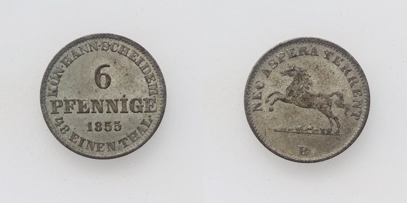 Braunschweig-Calenberg-Hannover Georg V. 6 Pfennig 1855 B