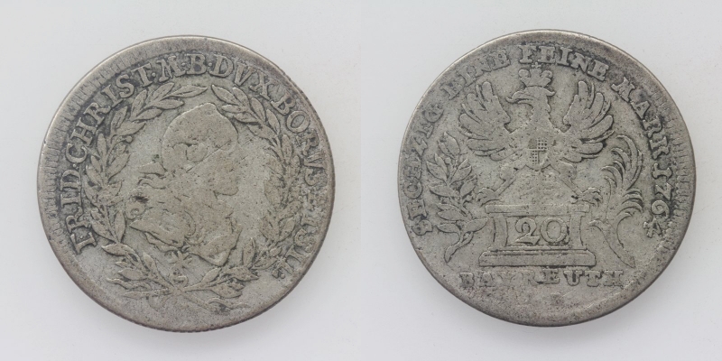 Brandenburg-Bayreuth Friedrich Christian 20 Kreuzer 1764