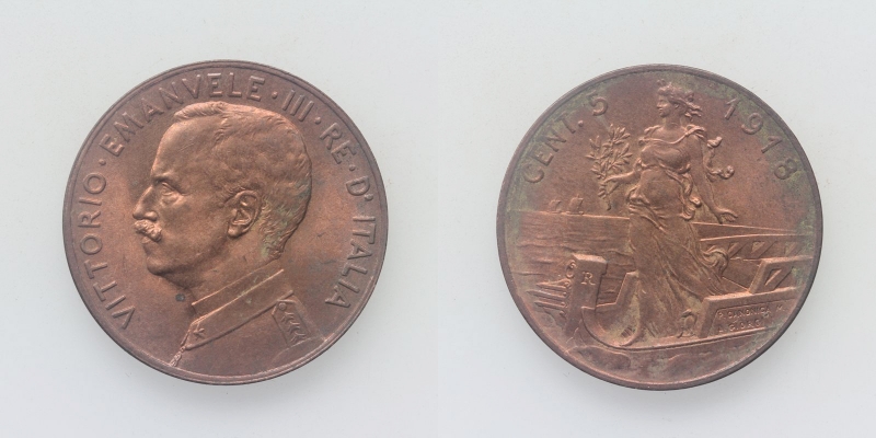 Italien Vittorio Emanuele III. 5 Centesimi 1918 R