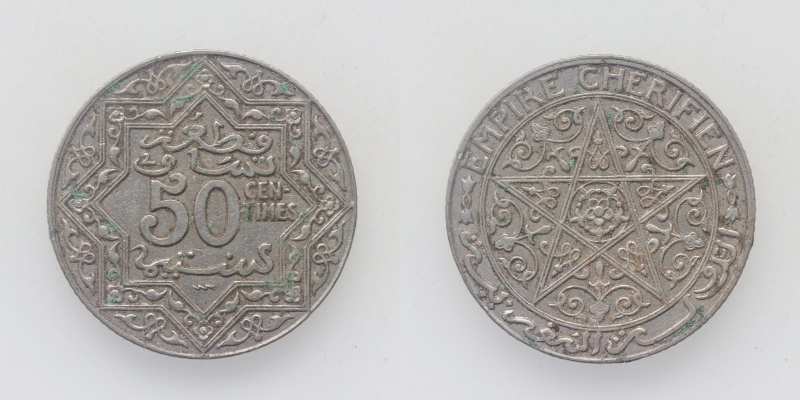 Marokko Frankreich Empire Chérifien 50 Centimes o.J. Paris